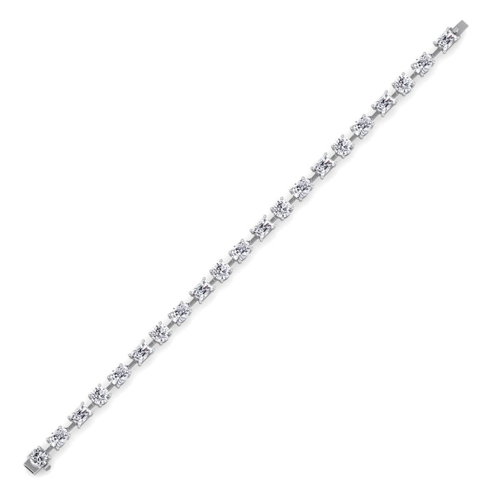 Round, Emerald & Pear Shape Lab-Grown Diamond Tennis Bracelet WG 5