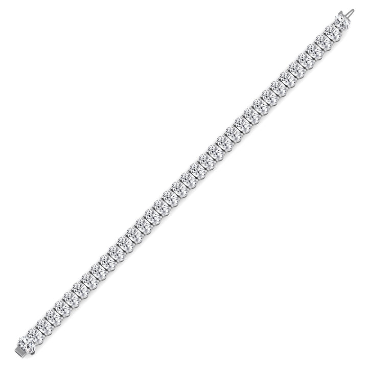 Oval Cut Lab-Grown Diamond Tennis Bracelet 14K Solid Gold