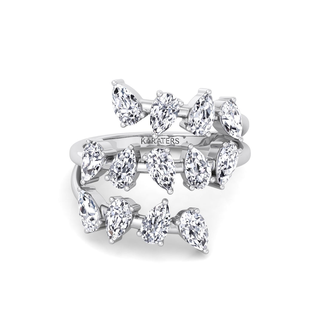 Pear Shape Lab-Grown Diamond Wrap Ring WG 2