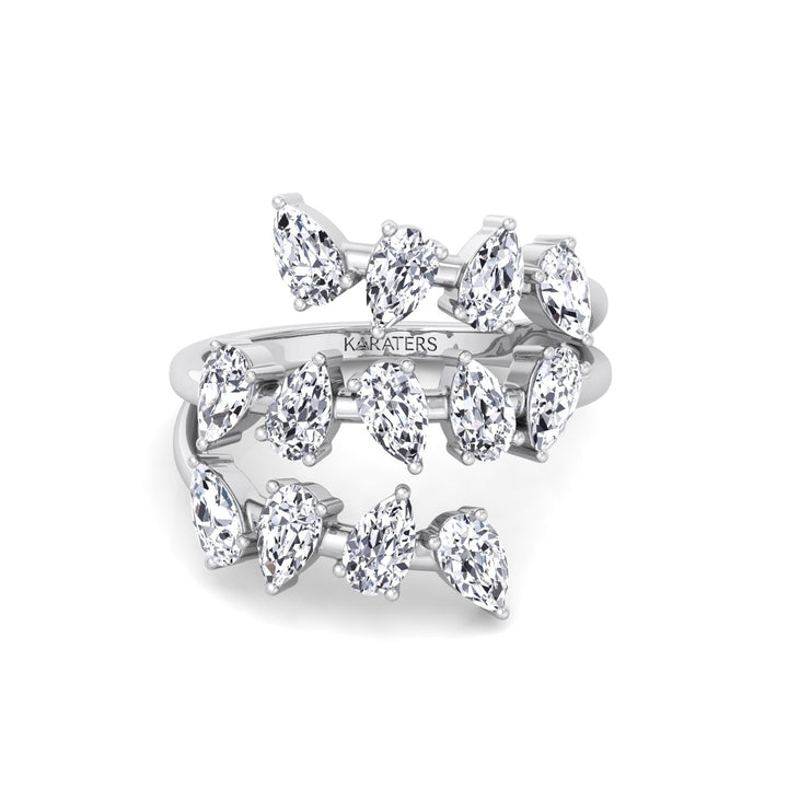 Pear Shape Lab-Grown Diamond Wrap Ring WG 2
