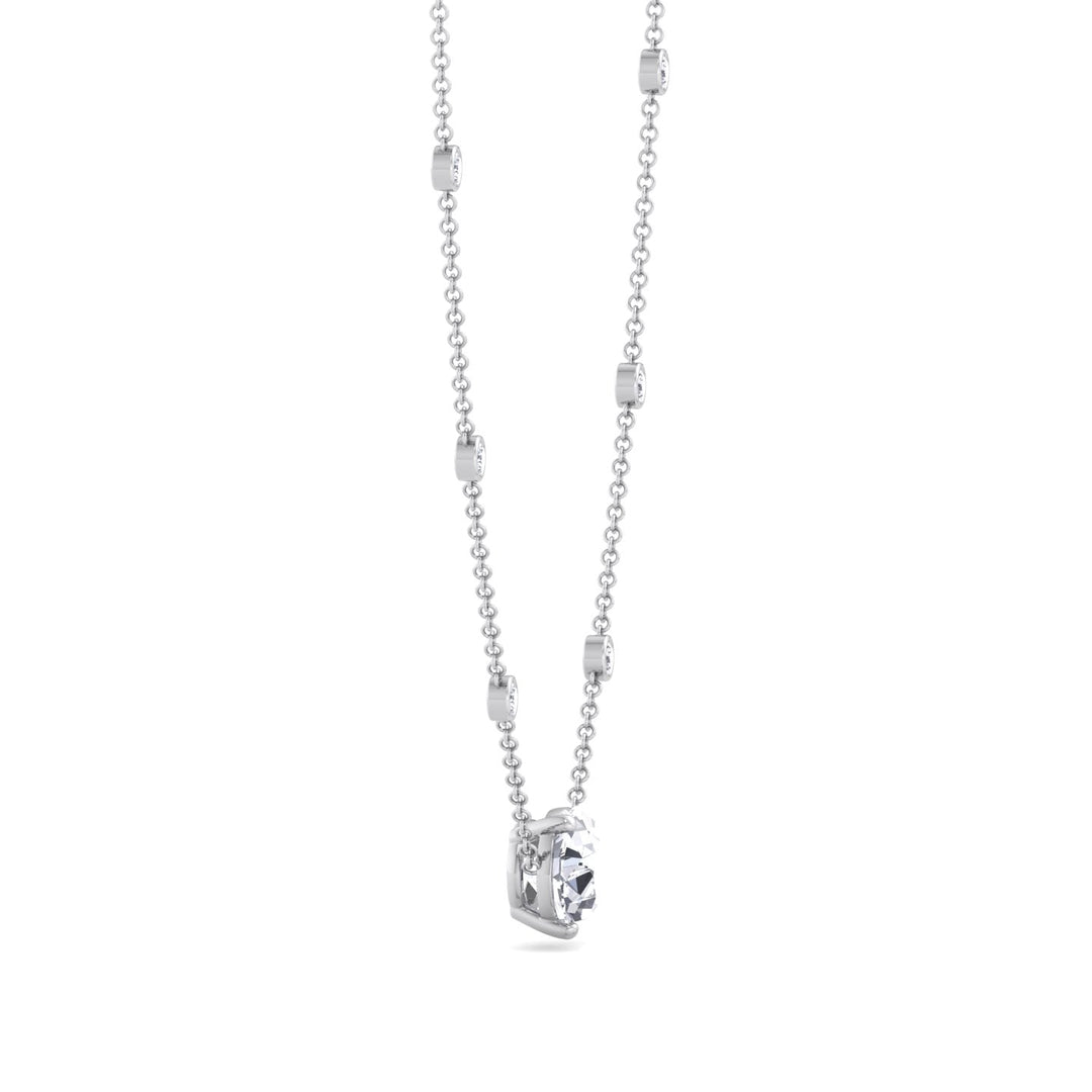 Diamond by The Yard Necklace with Pear Shape Center Stone White Gold
