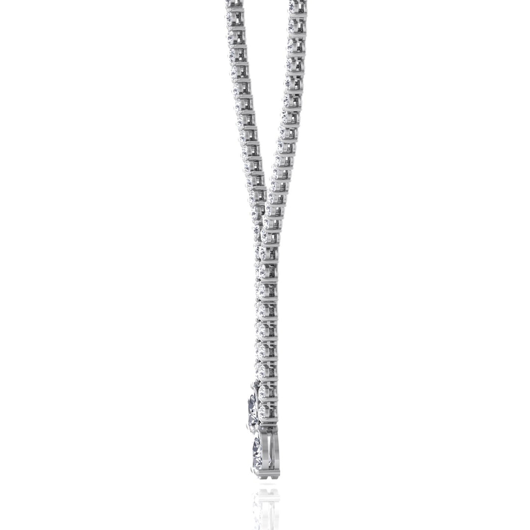18CT T.W. Pear Shape Lab Grown Diamond Lariat Tennis Necklace White Gold