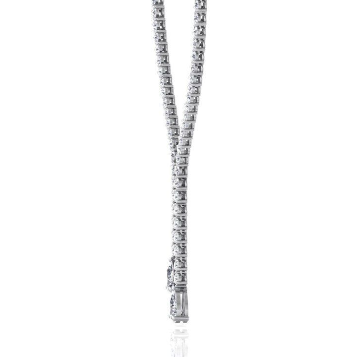 18CT T.W. Pear Shape Lab Grown Diamond Lariat Tennis Necklace White Gold