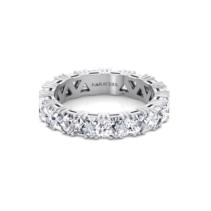 Trillion Cut Lab Grown Diamond Eternity Band White Gold 14K