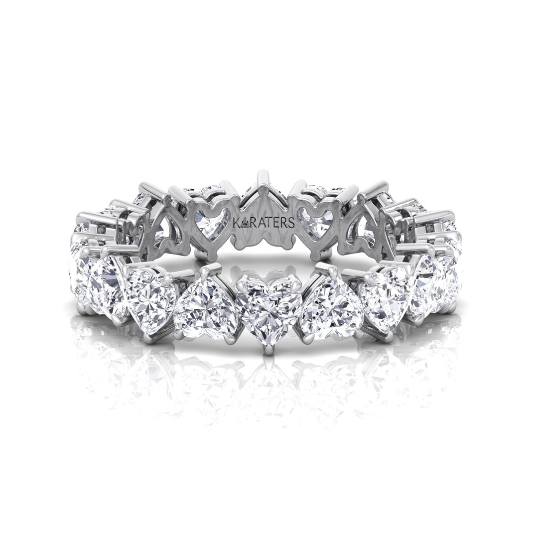 Heart Shape Lab Grown Diamond Eternity Band-2CT-3CT-4CT-6CT-White Gold
