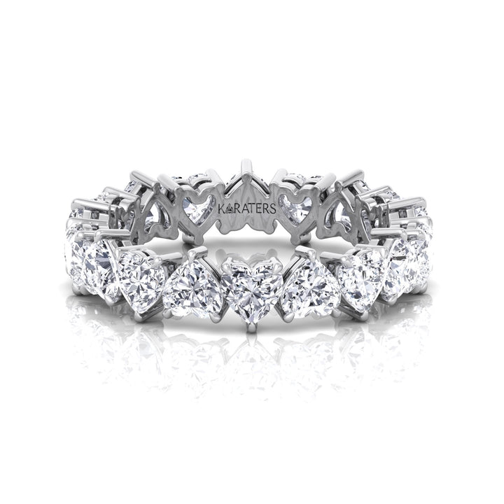 Heart Shape Lab Grown Diamond Eternity Band-2CT-3CT-4CT-6CT-White Gold