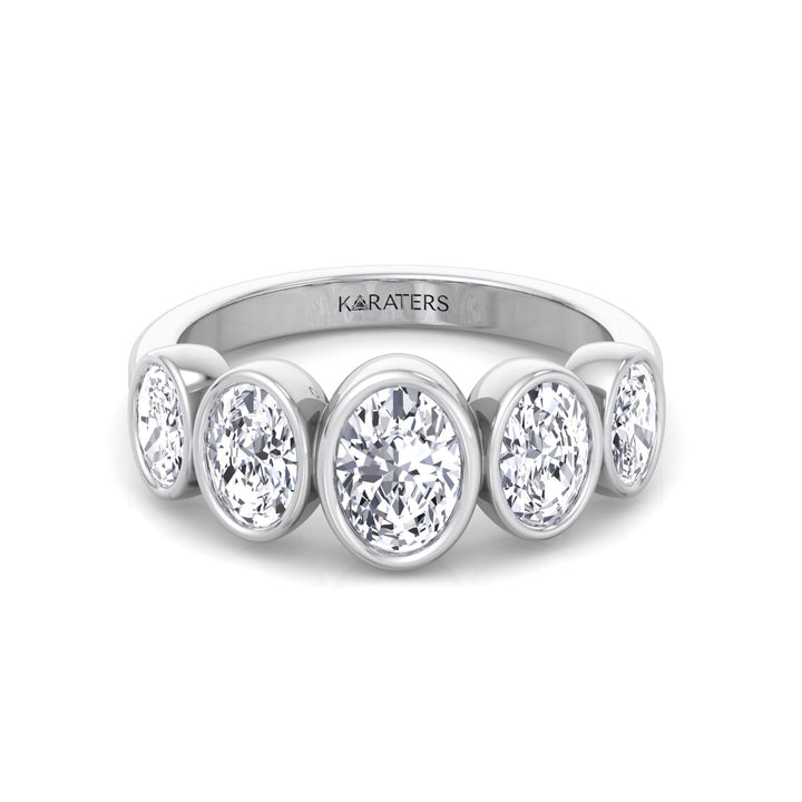 WG Oval Shape East To West Lab Grown Diamond Eternity Band 3