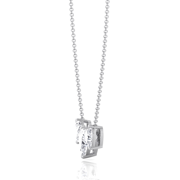 Triple Heart Shape Lab Grown Diamond Pendant White Gold