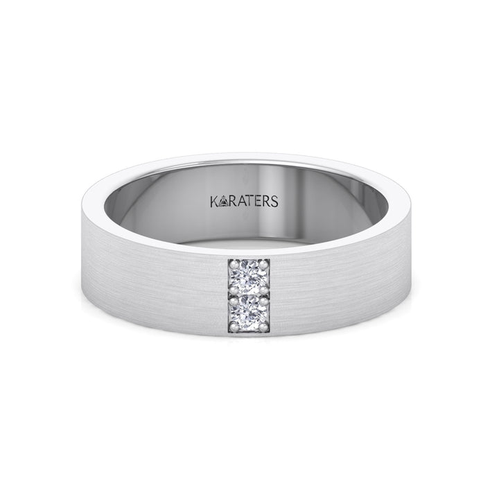 6mm Men's Lab-Grown Diamond Band White Gold 14K
