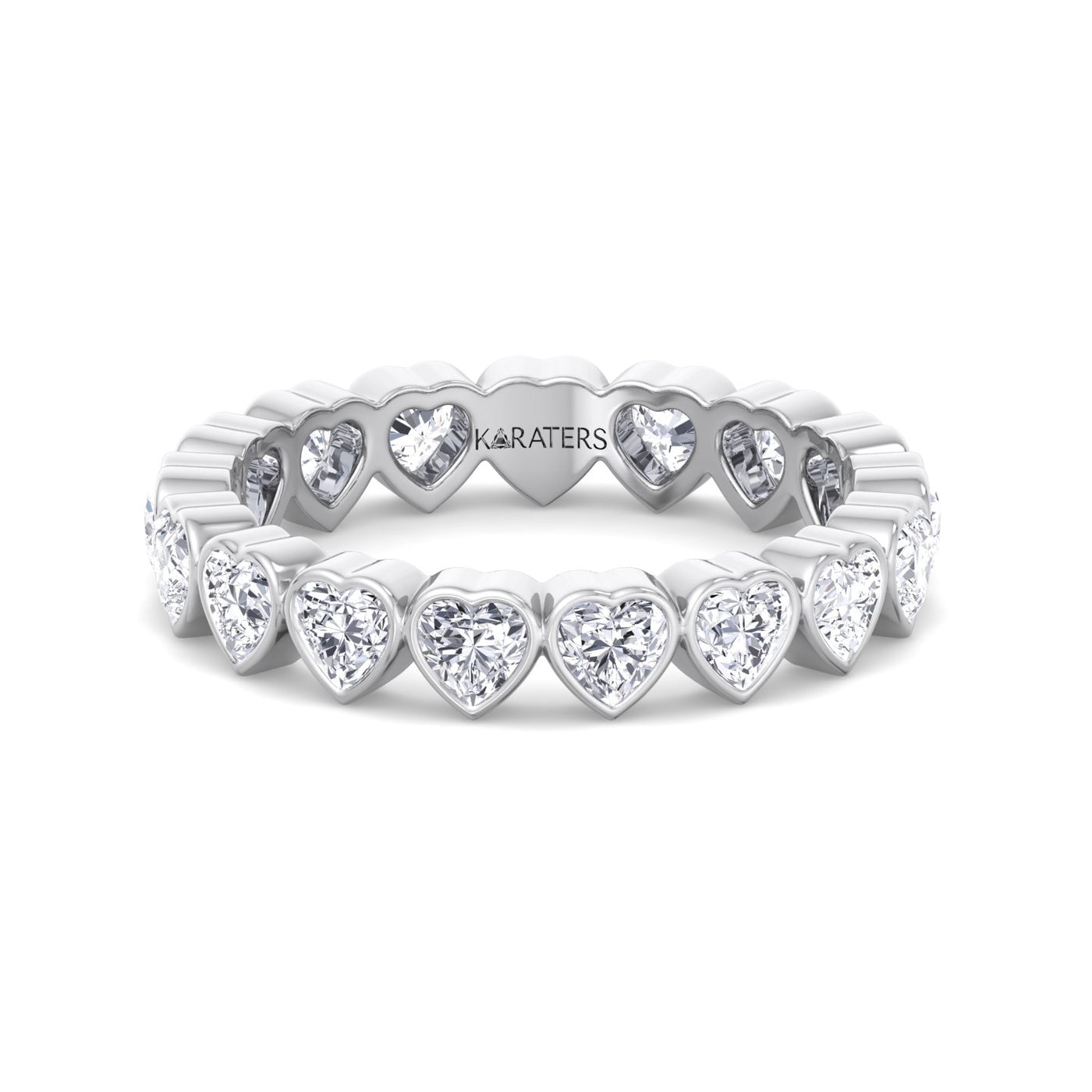 Delia - Bezel Set Heart Shape Lab Grown Diamond Eternity Band