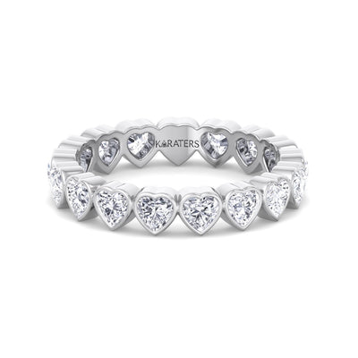 Delia - Bezel Set Heart Shape Lab Grown Diamond Eternity Band