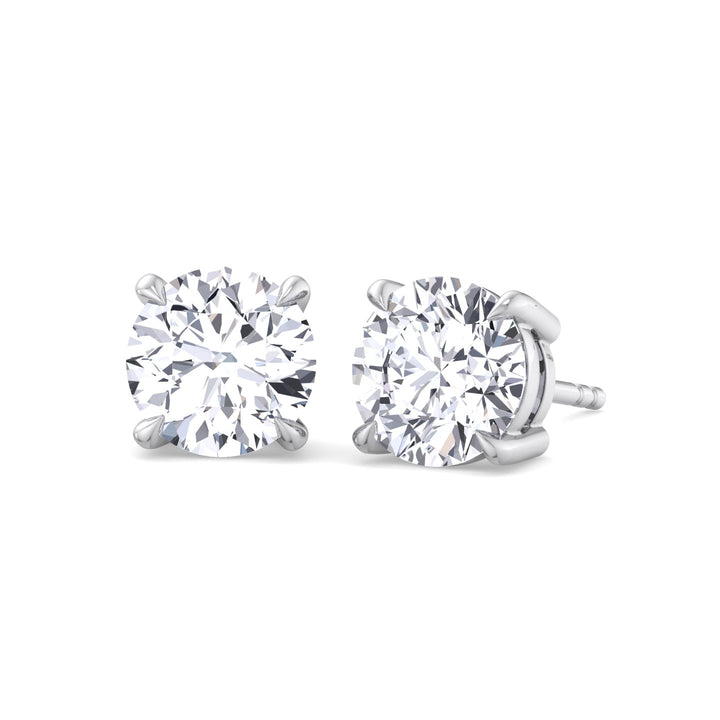 Round Cut  Lab-Grown Diamond Studs White Gold 18K