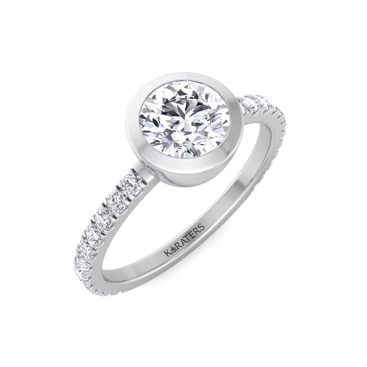 White Gold Bezel Set Diamond Engagement Ring
