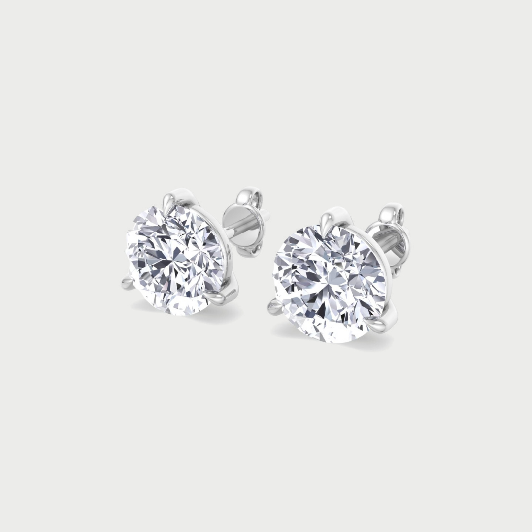 Round Shape Martini Style Lab Grown Diamond Studs