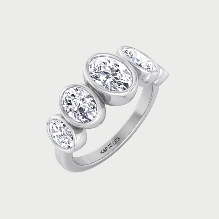 WG Oval Shape East To West Lab Grown Diamond Eternity Band
