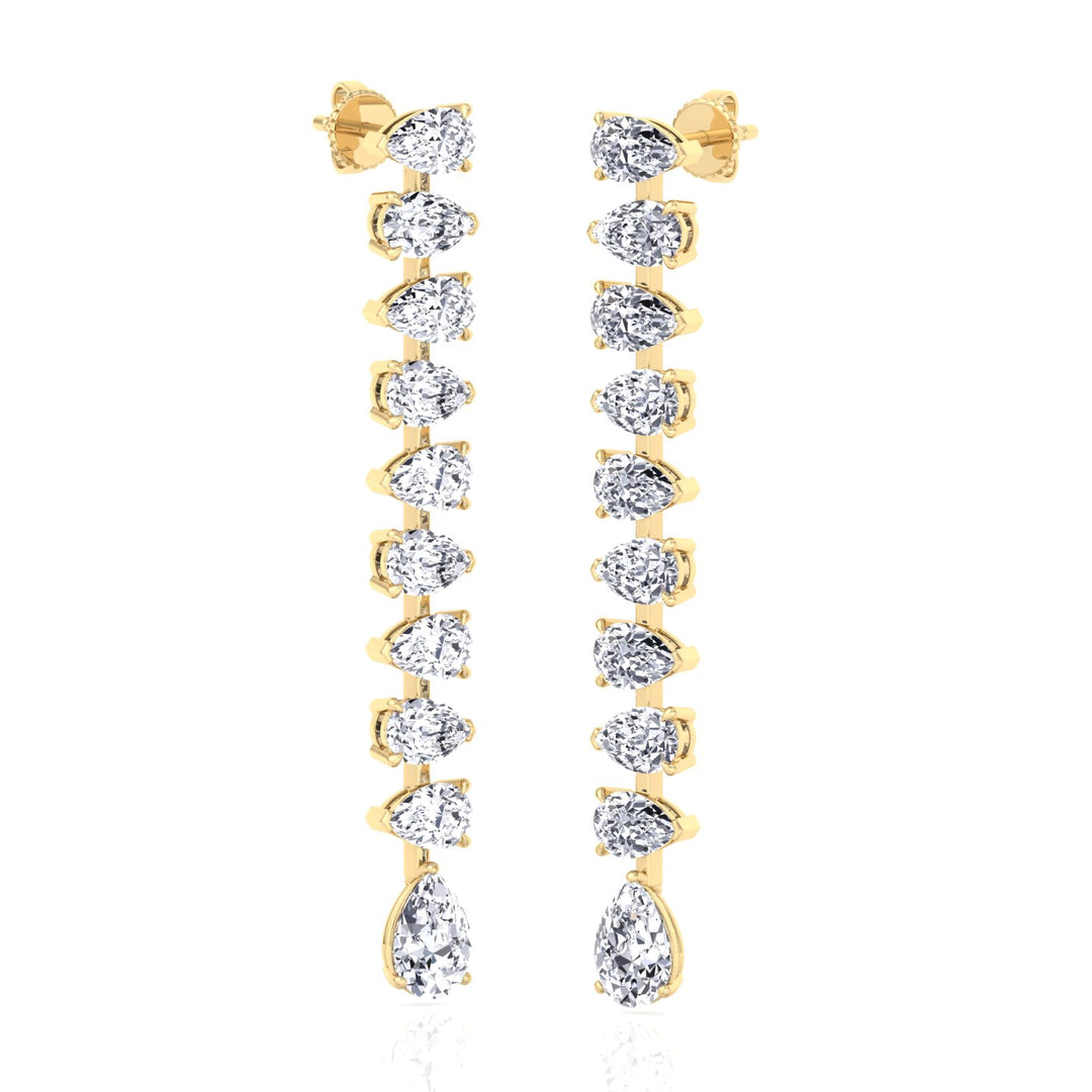 Pear Shape Tennis Drop Earrings Lab Grown Diamond lifestyle YG 