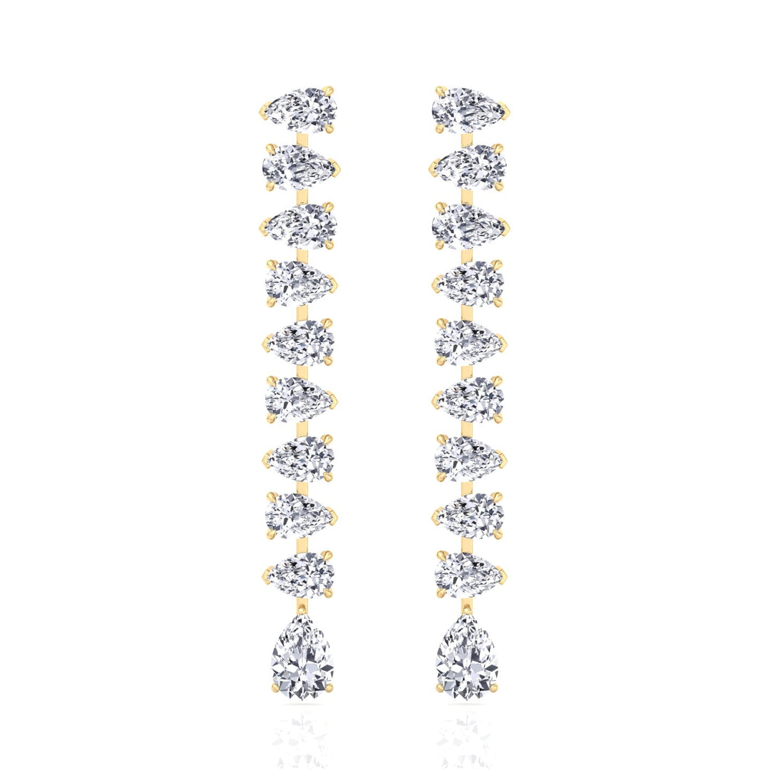 Pear Shape Tennis Drop Earrings Lab Grown Diamond lifestyle YG 2