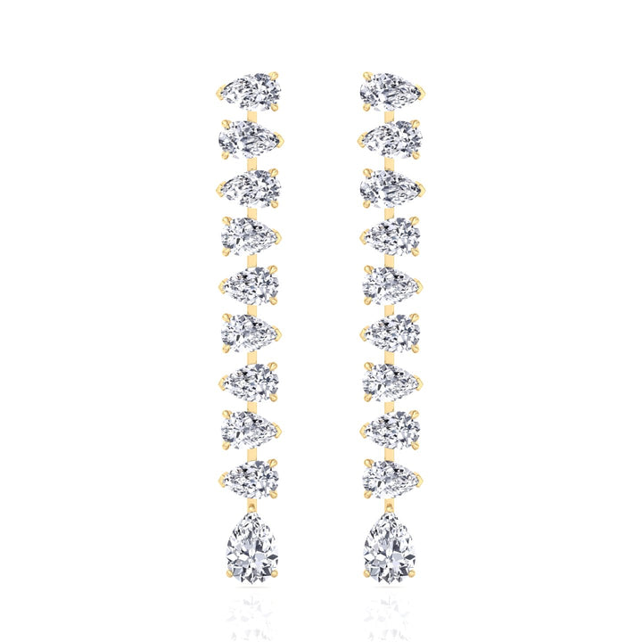 Pear Shape Tennis Drop Earrings Lab Grown Diamond lifestyle YG 2