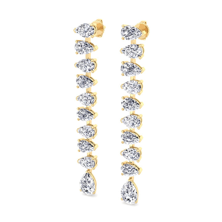 Pear Shape Tennis Drop Earrings Lab Grown Diamond lifestyle YG 4
