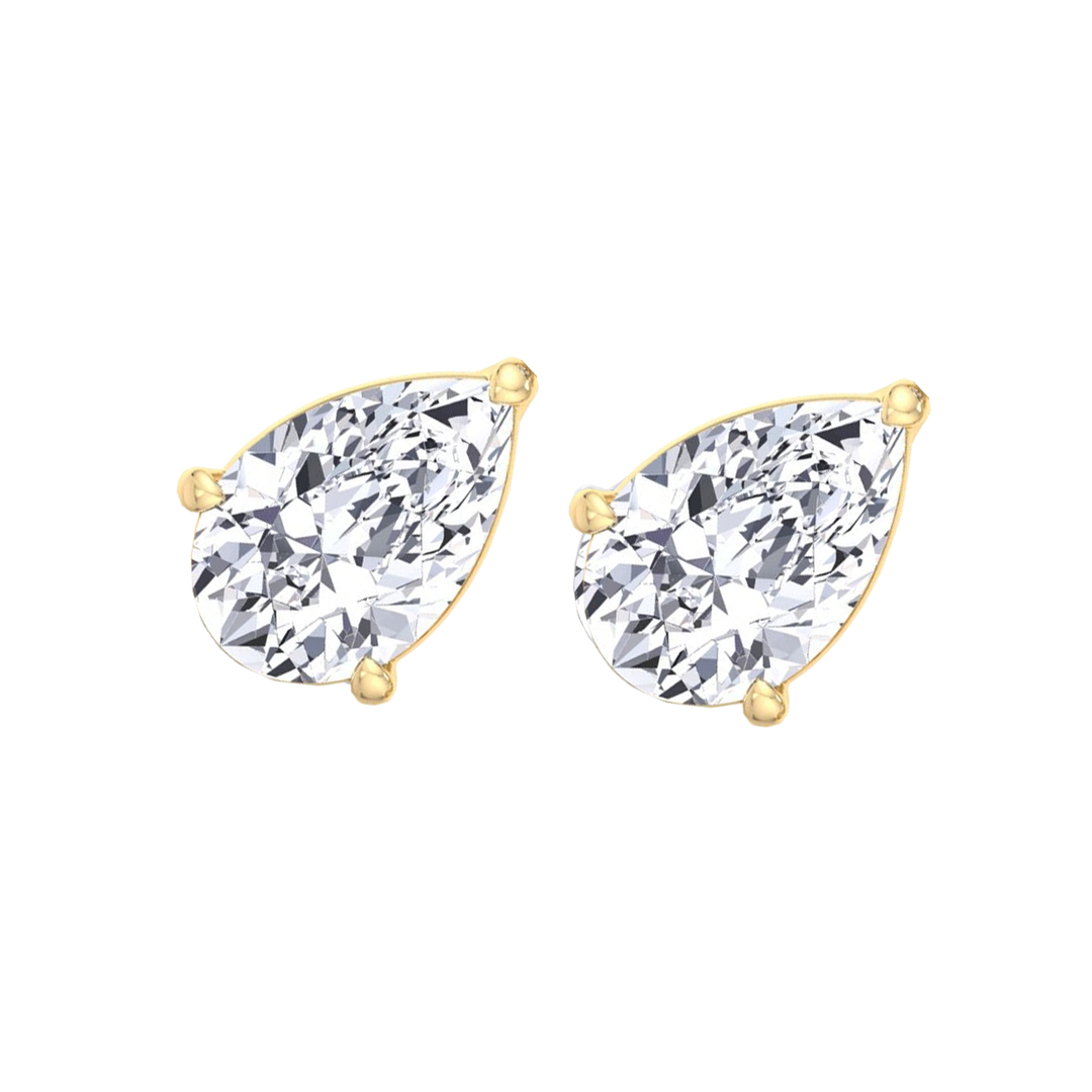 Pear Shaped East West Lab Grown Diamond Studs YG2