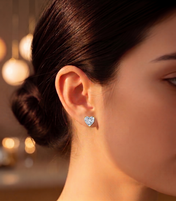 Heart Shape Lab Grown Diamond Studs