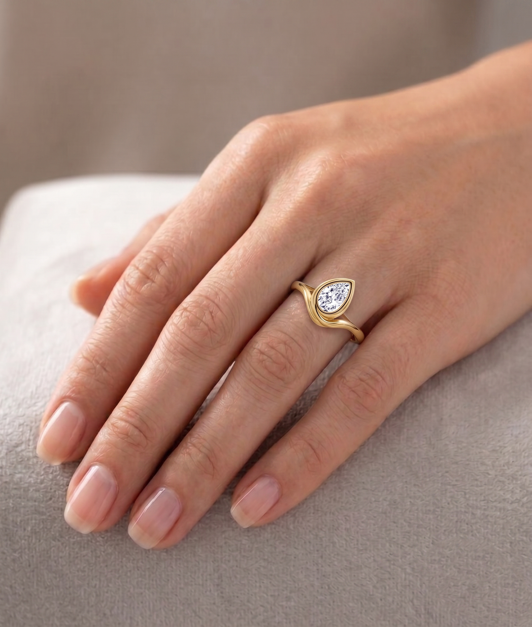 Pear Shape Lab Grown Diamond Pinky Ring