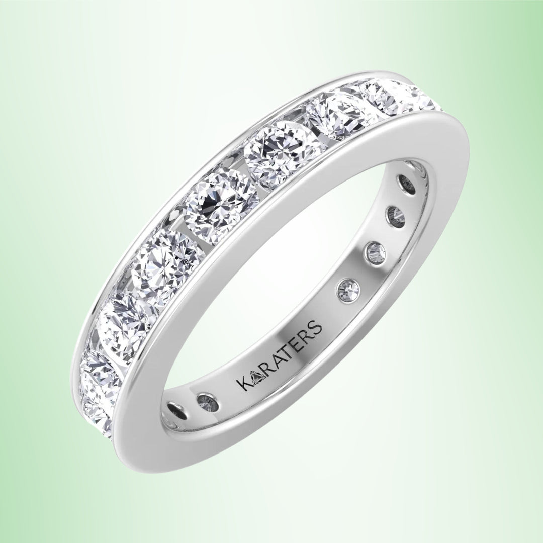 Yecla - Round Cut Lab Grown Diamond Channel Set Eternity Band