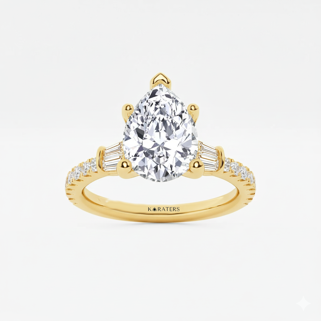 Yellow Gold Pear Shape Ring2