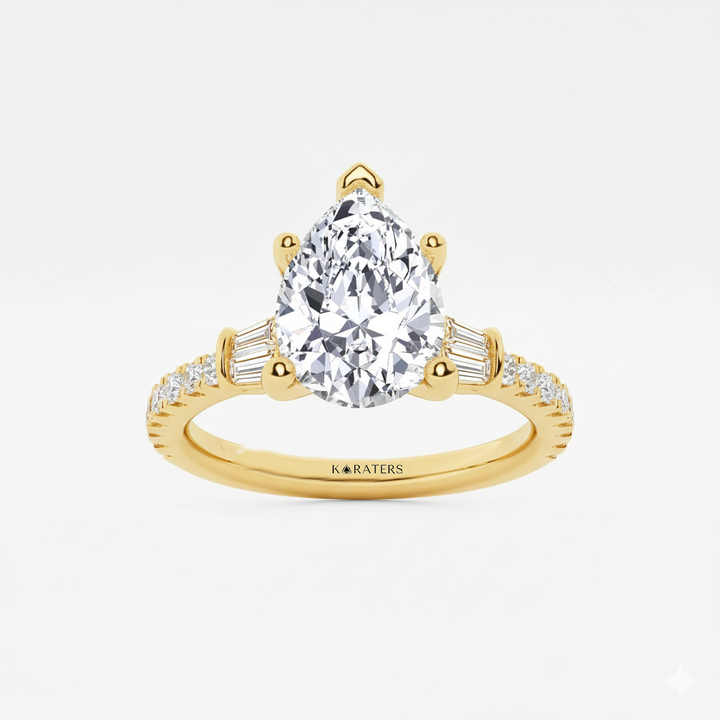 Yellow Gold Pear Shape Ring2