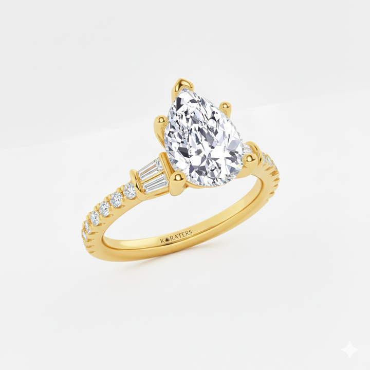 Yellow Gold Pear Shape Ring
