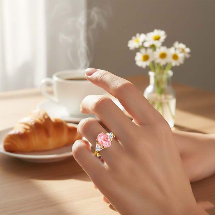 Rose Gold Pink Oval Ring lifestyle