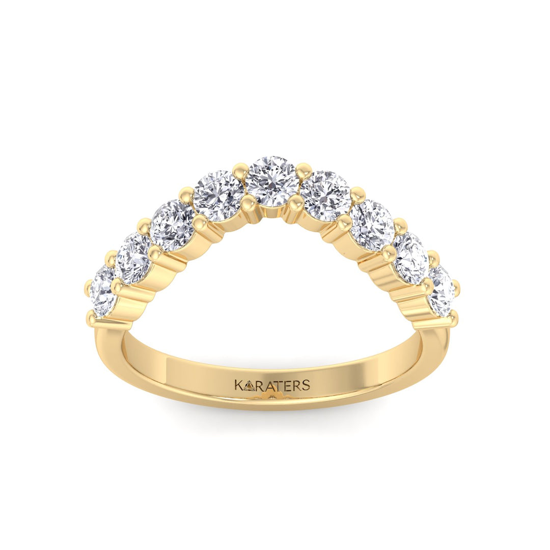 YG Round Cut Curved Lab Grown Diamond Eternity Band 2