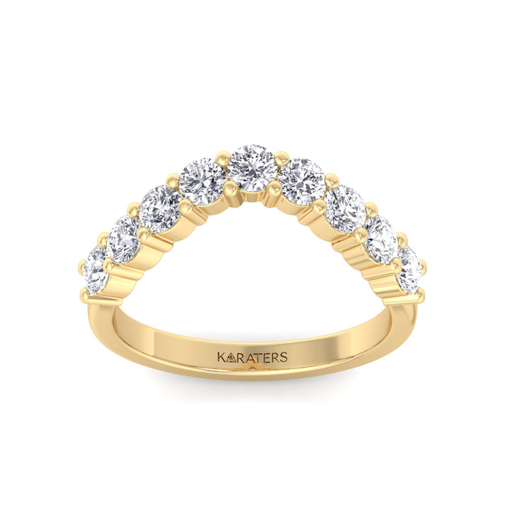 YG Round Cut Curved Lab Grown Diamond Eternity Band 2