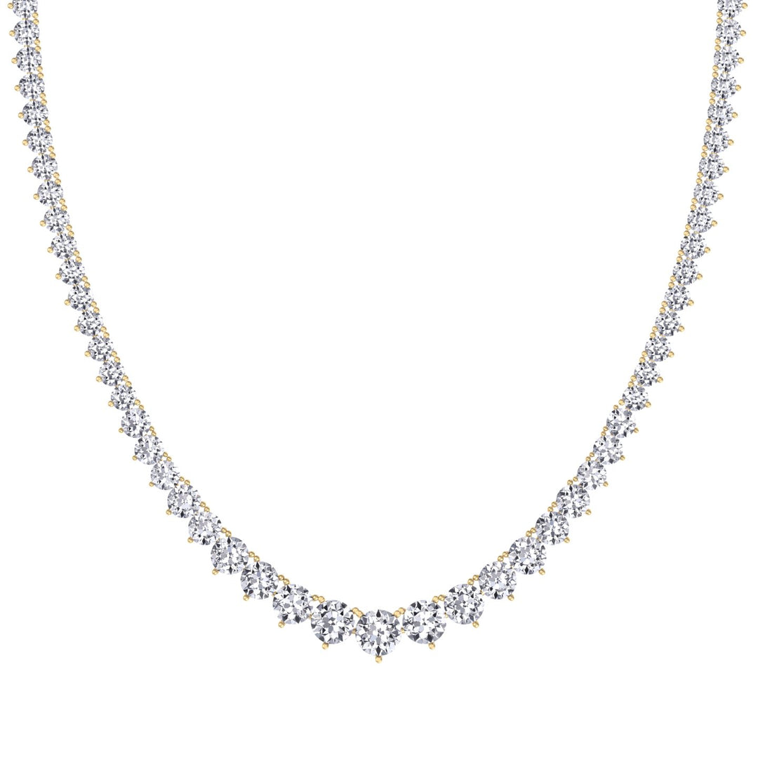 Riviera Graduated Style Lab-Grown Diamond Tennis Necklace 14K Solid Gold