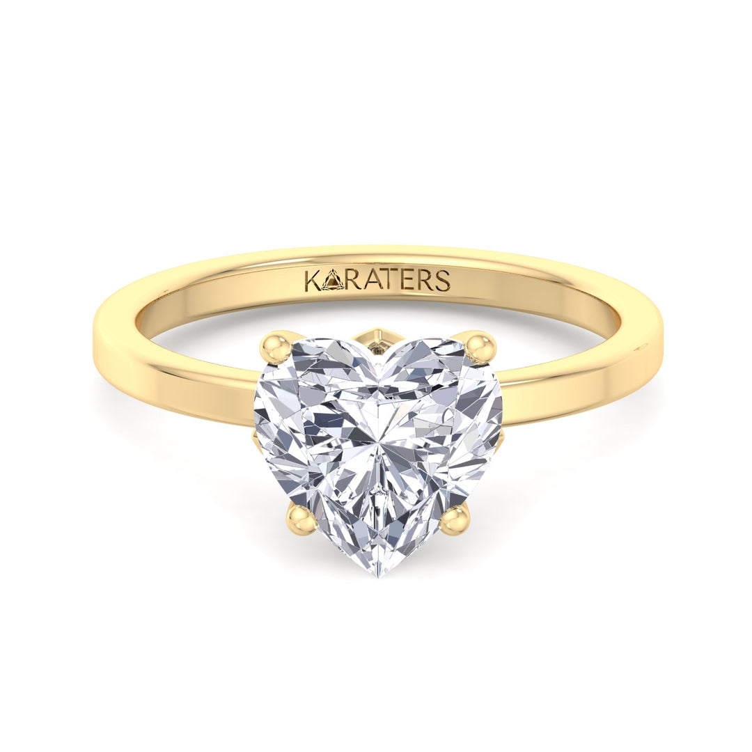 Heart Shaped Cut Solitaire Lab Grown Diamond Engagement Ring