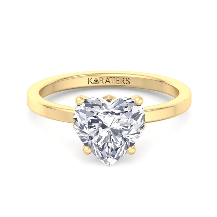 Heart Shaped Cut Solitaire Lab Grown Diamond Engagement Ring