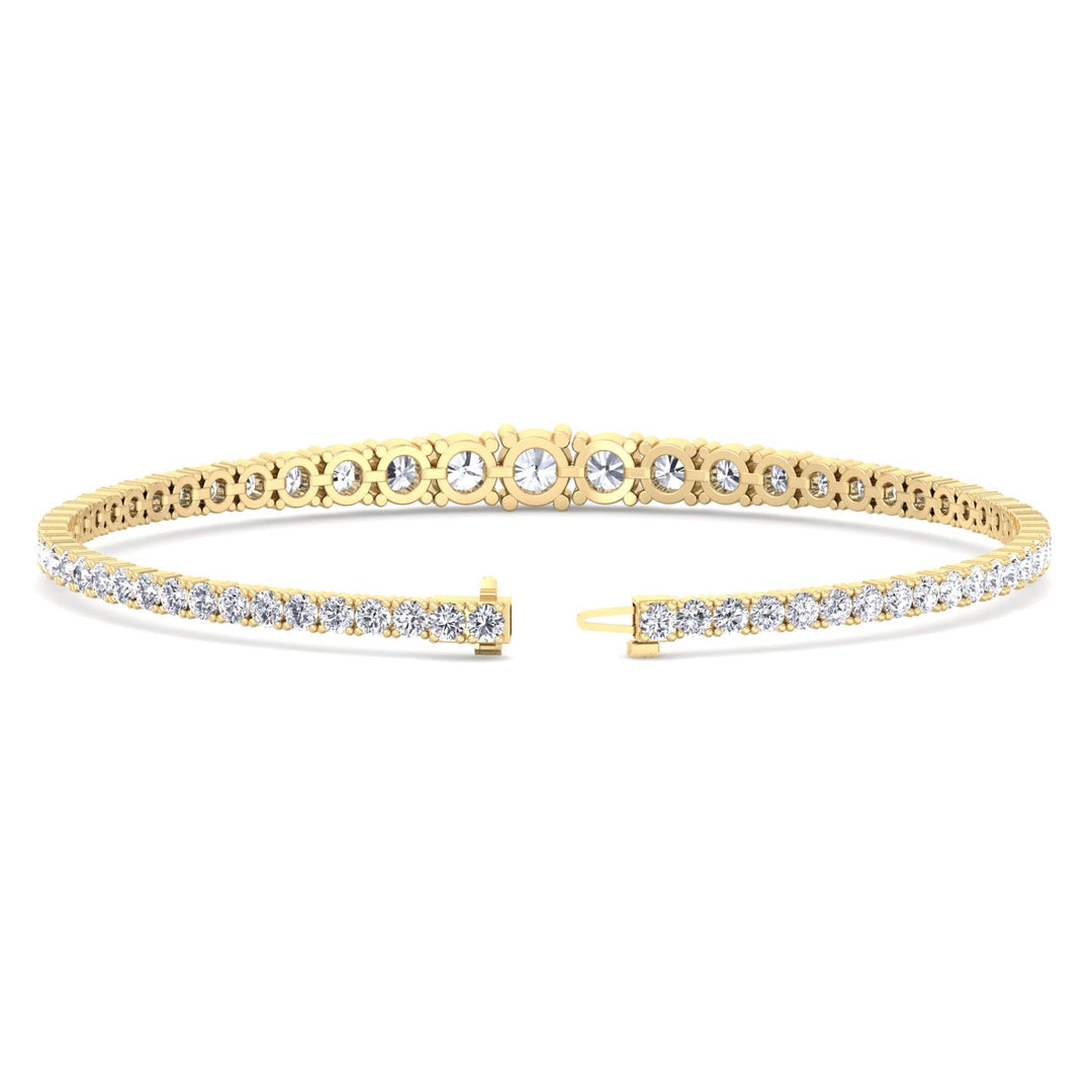4-Prong Graduated Lab Grown Diamond Tennis Bracelet Yellow Gold  4.5ct 6.5ct 8.5ct 11ct