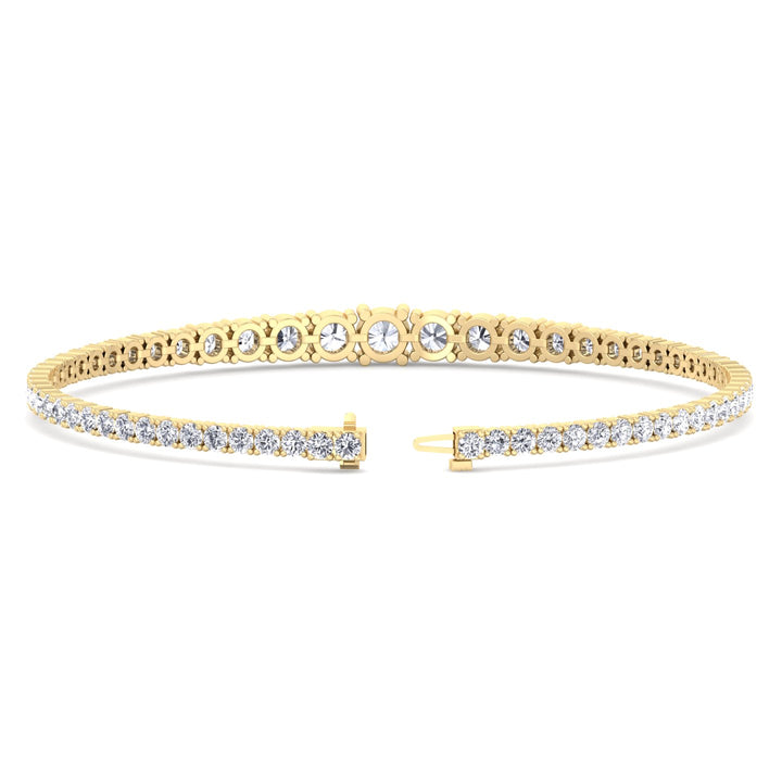 4-Prong Graduated Lab Grown Diamond Tennis Bracelet Yellow Gold  4.5ct 6.5ct 8.5ct 11ct