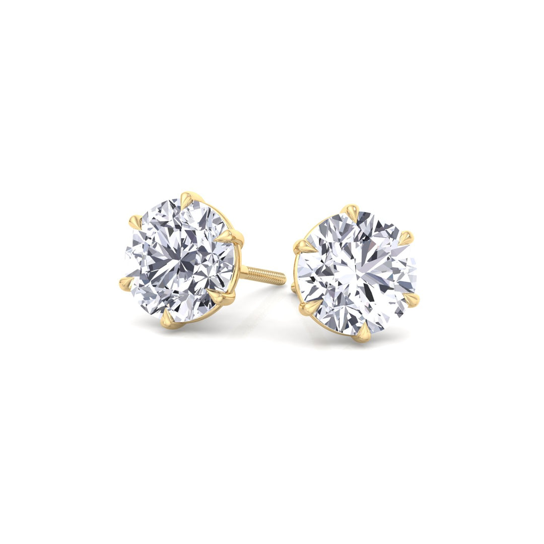 6-Prong Round Cut Lab Grown Diamond Studs
