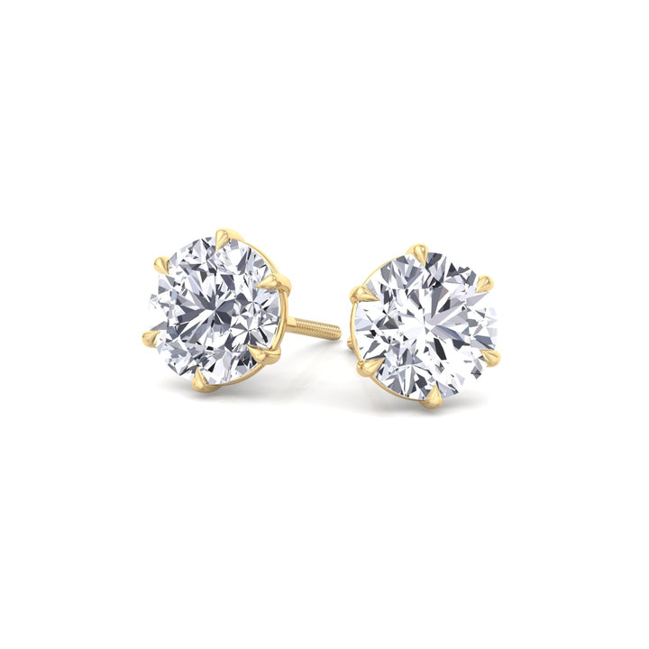 6-Prong Round Cut Lab Grown Diamond Studs