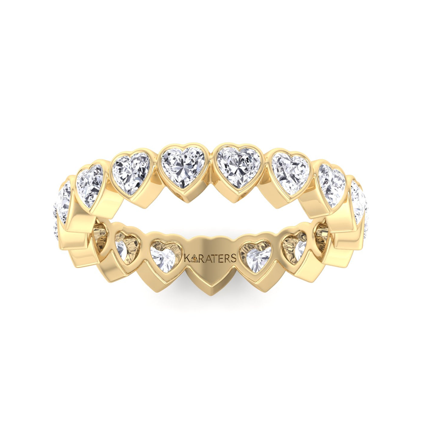 Delia - Bezel Set Heart Shape Lab Grown Diamond Eternity Band