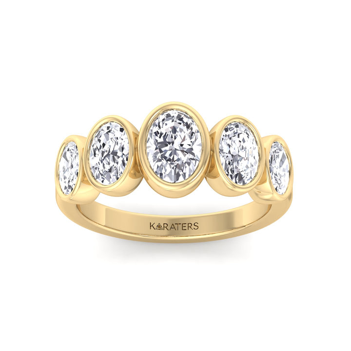 YG Oval Shape East To West Lab Grown Diamond Eternity Band 3