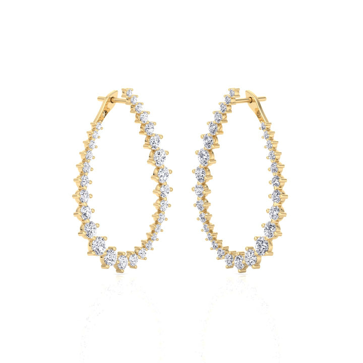 Round Teardrop Shape Lab-Grown Diamond Earrings YG 