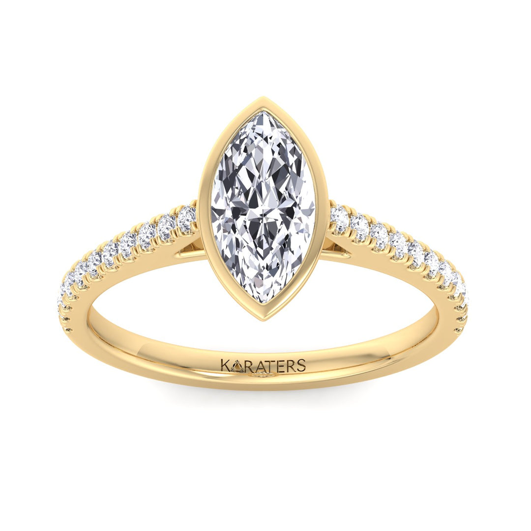 bezel-set-marquise-shape-lab-grown-diamond-engagement-ring-with-cathedral-style-pave-band-14k-solid-yellow-gold