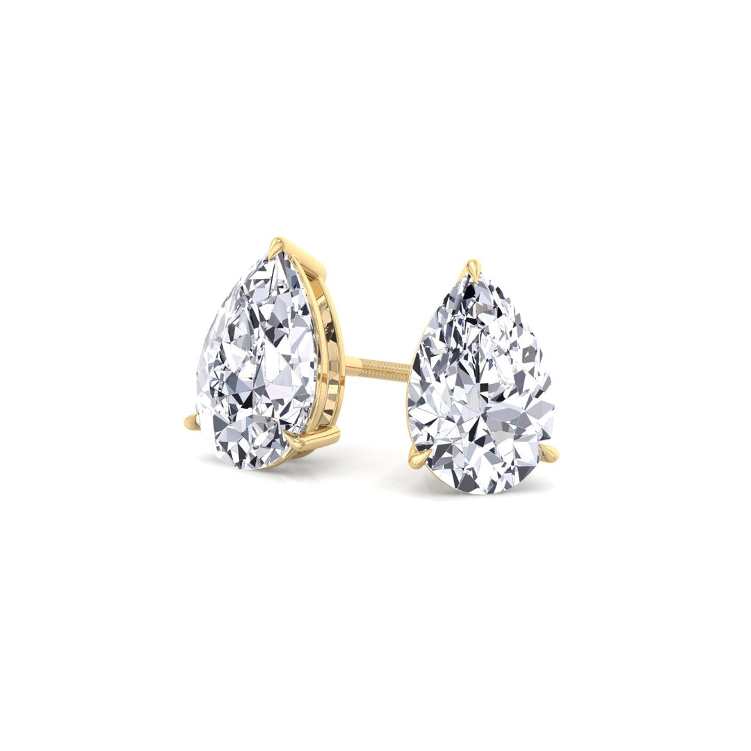 YG Pear-Shaped Lab Grown Diamond Studs 2