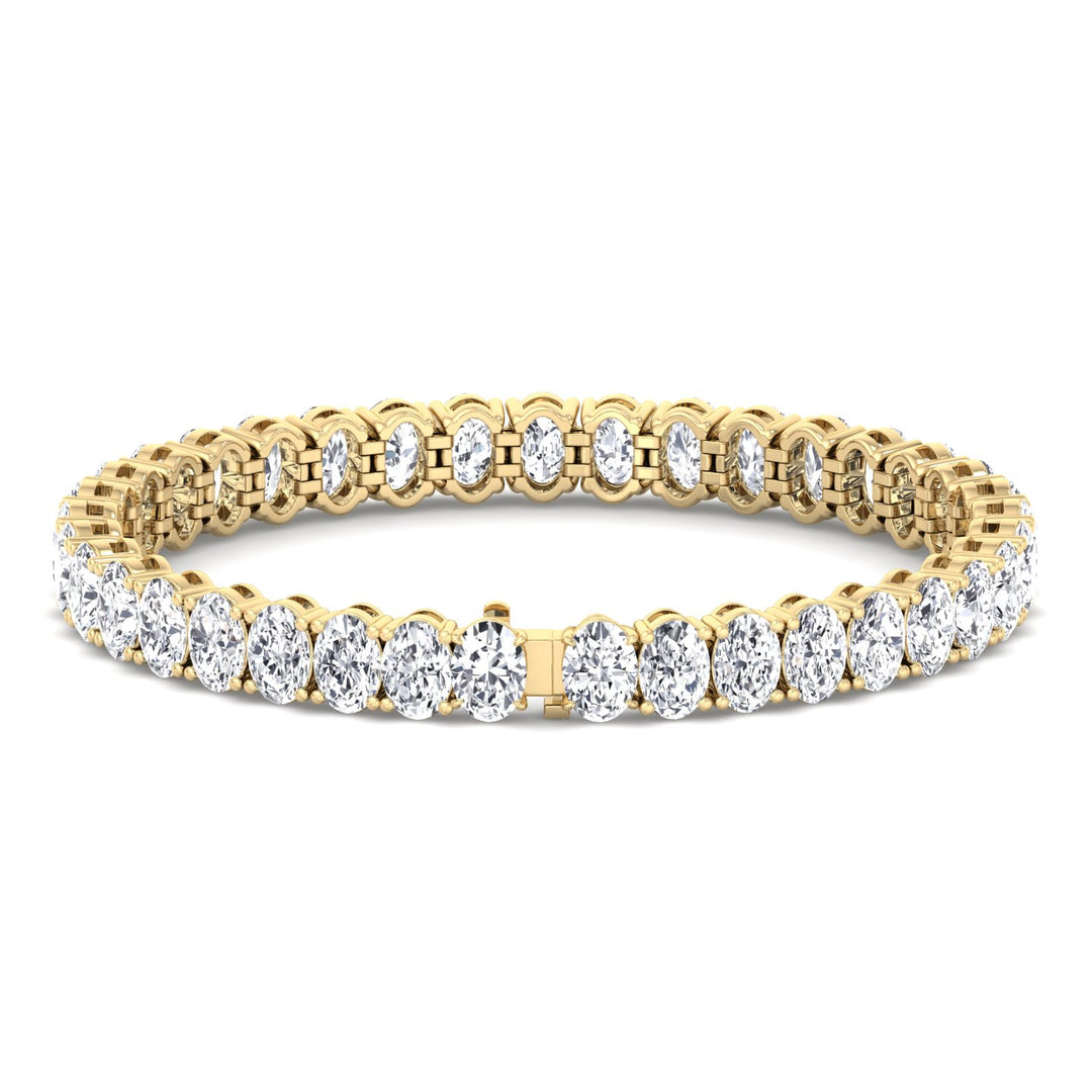 Oval Cut Lab-Grown Diamond Tennis Bracelet 14K Solid Gold
