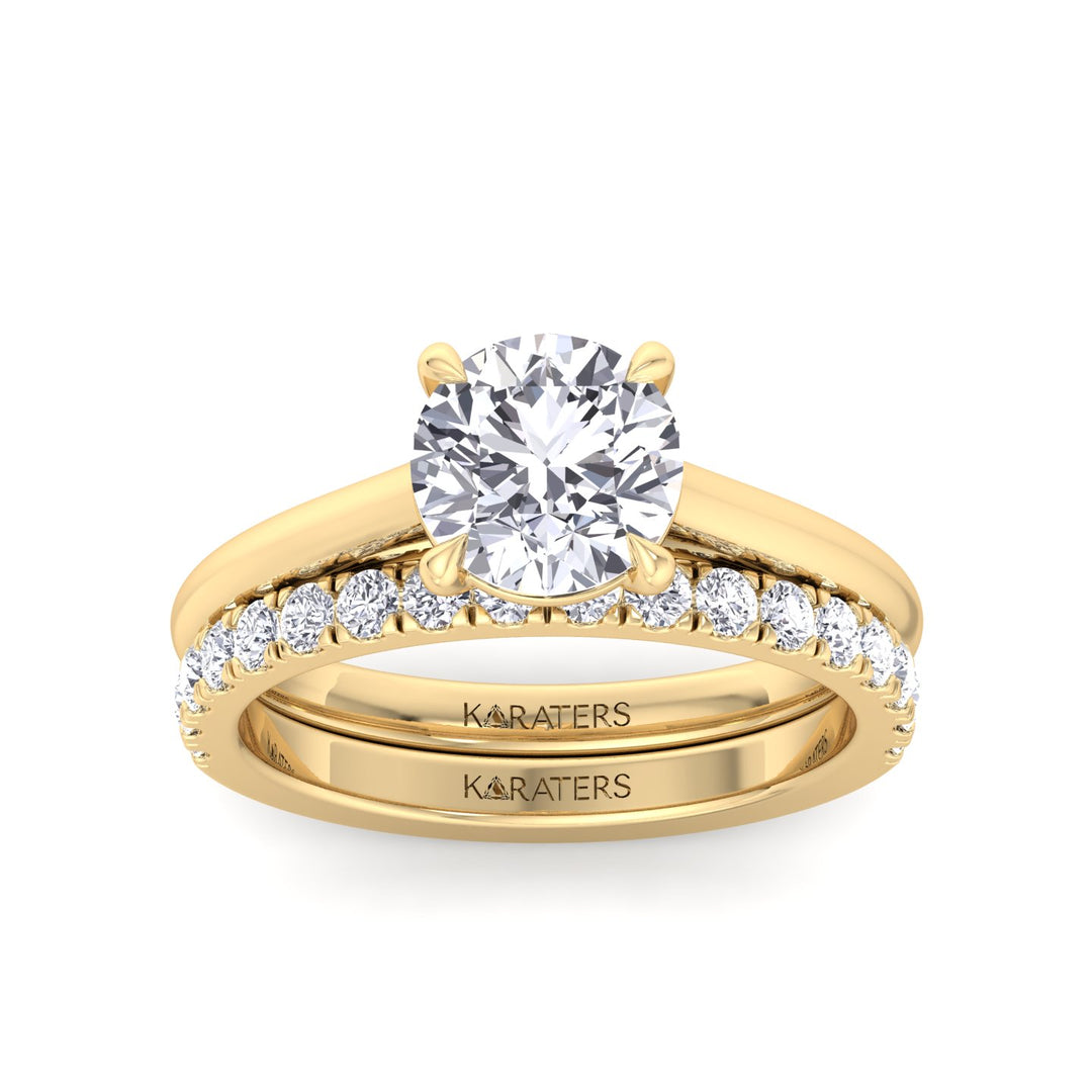 3.3CT Total Weight Lab Grown Diamond Wedding Set Yellow Gold 14K 18K