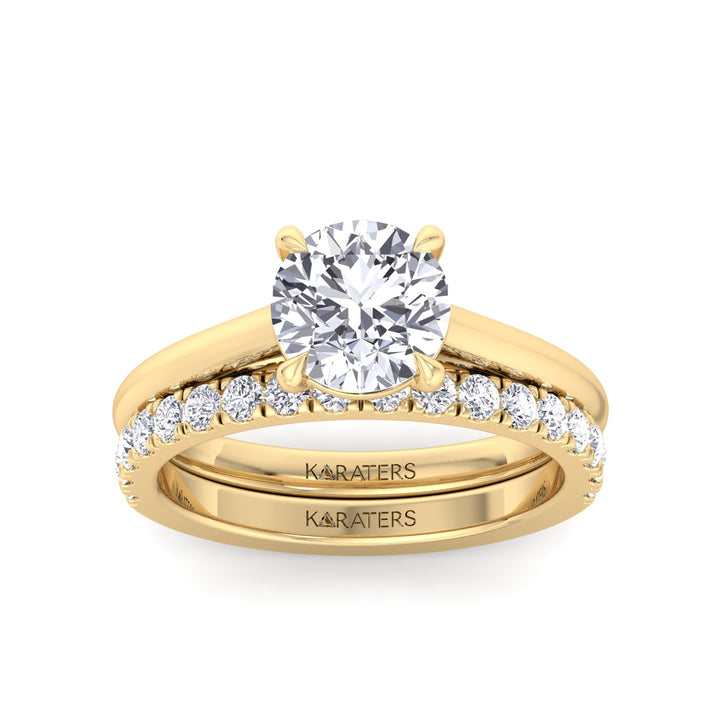 3.3CT Total Weight Lab Grown Diamond Wedding Set Yellow Gold 14K 18K