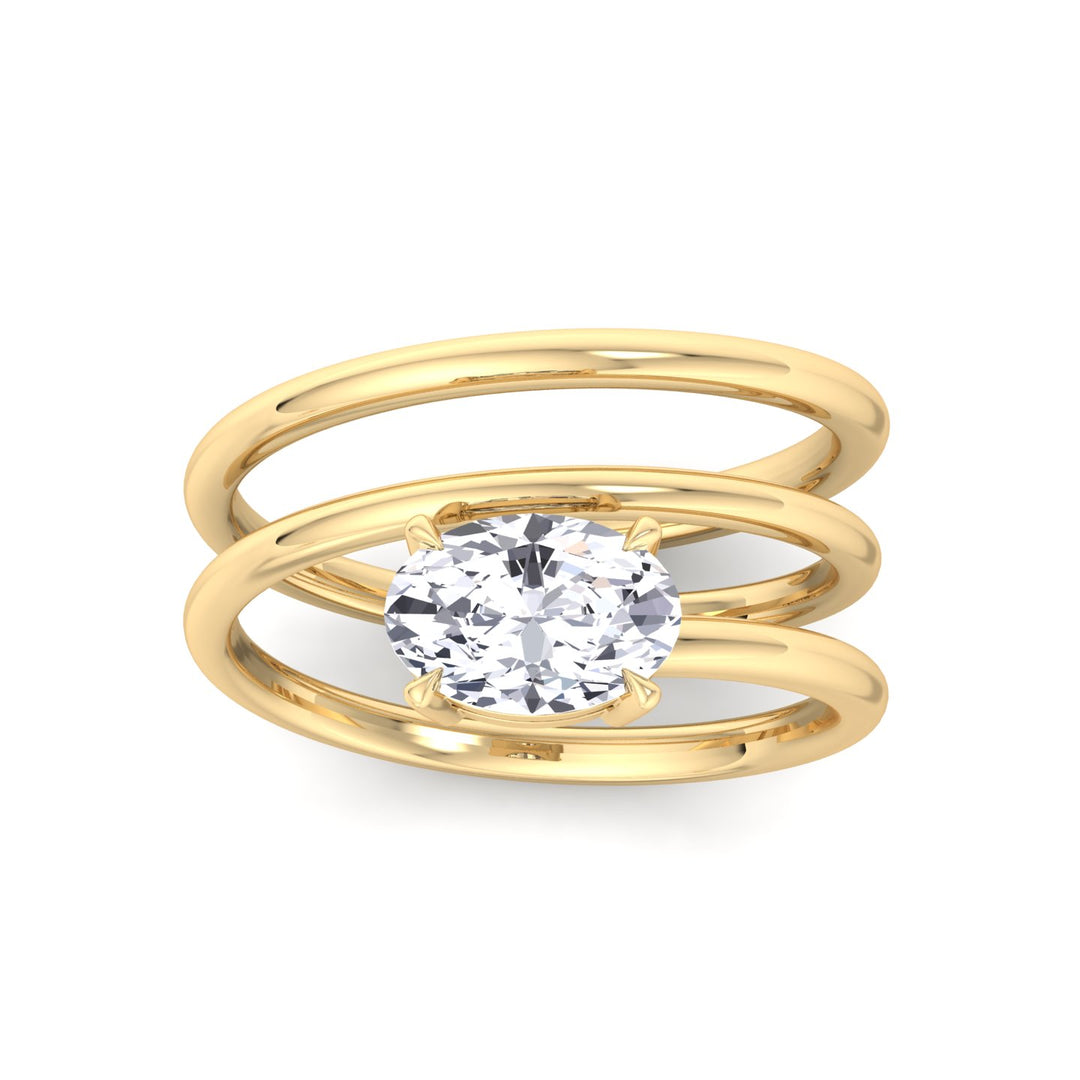 WG Oval Shape Spiral Lab Grown Diamond Ring 3