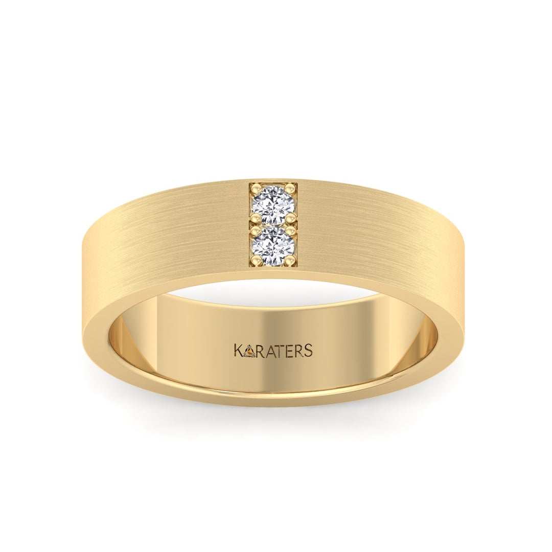 6mm Men's Lab-Grown Diamond Band Yellow Gold 14K 18K